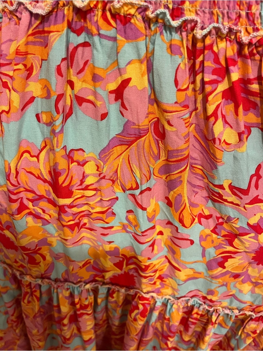 Anthropologie Abel The Label Coastal Multicolor Smocked Top Maxi, size Large - Picture 9 of 9
